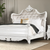 VINTAGE GLAM KING SIZE BED FRAME WHITE / TAN