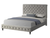 EASTERN KING SIZE BED FRAME PLATFORM STYLE GRAY VELVET