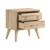 NATURAL OAK FINISH 2-DRAWERS NIGHTSTAND MID CENTURY MODERN STORAGE