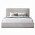 GRAY FABRIC QUEEN SIZE LOW PROFILE PLATFORM BED FRAME