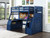 NAVY BLUE TWIN SIZE LOFT BED ALL IN ONE WORKSTATION STORAGE CHEST DESK BOOKCASE