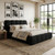 Contemporary Style Hematite Black Bed Frame