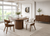 Walnut Round Dining Table Set with Sculptural Pedestal Base, 5-Piece