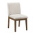 5-Piece Round Dining Table Set – Brown Finish with Upholstered Chairs