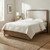 Brown Queen Bed – Upholstered Headboard with USB Charging