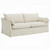Beige Linen Sofa with Accent Pillows, Slipcover Design