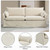Beige Linen Sofa with Accent Pillows, Slipcover Design