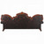 Brown Leatherette Oversized Sofa – Honey Oak Finish Trim