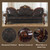 Brown Leatherette Oversized Sofa – Honey Oak Finish Trim