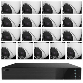 Titanium KITN4K32 32Ch 12MP(4K) HD 16 POE NVR with 16 x 8MP Outdoor Full Color IR IP Turret Cameras / NDAA Compliant