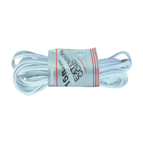 Uninex AC15UL | 15 Foot Indoor Extension Cord (White Color)