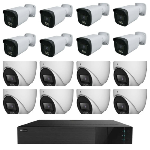 TitaniumKitT8B8 32CH 5MP lite HD Hybrid DVR, 8 x 5MP HD-TVI Coax Turret, 8 x 5MP HD-TVI Coax Bullet Cameras, NDAA Compliant