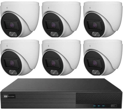 Titanium KitN86 8Ch 8PoE High Definition NVR with 6 x 4MP IR IP Turret Cameras / NDAA Compliant