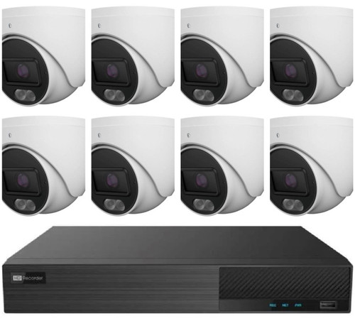 TVT Titanium KITN168 16Ch 8MP HD NVR with 8 x 4MP IR IP turret Cameras / NDAA Compliance