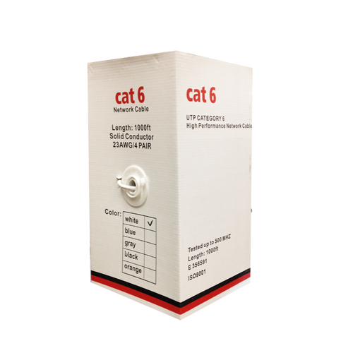 LTAC2046 Cat6 Cable 1,000 ft 23 AWG / 4 Pairs Pull Box White 