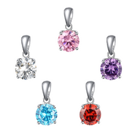 MEDIUM 15mm - Popular - CZ Round Cut Pendant