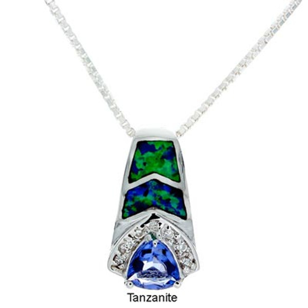 "Brilliance" Tachyon Pendant with Opal and CZ Accents Set in Silver "Brilliance" Tachyon Pendant with Opal and CZ Accents Set in Silver