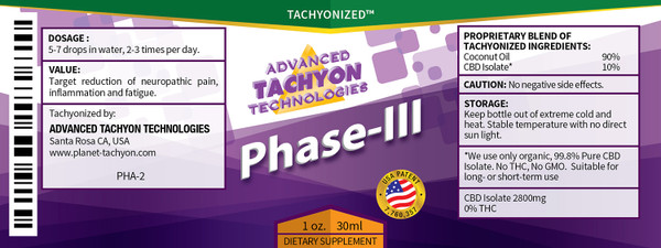 Tachyonized Phase-III  30 ml. Tachyonized Phase-III  30 ml.