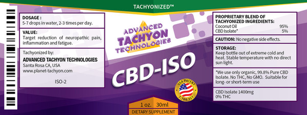 Tachyonized C.B.D. ISO - 30ml Tachyonized C.B.D. ISO - 30ml