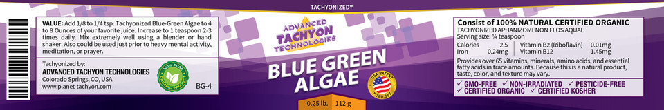 Tachyonized Blue-Green Algae - Superfood Powder