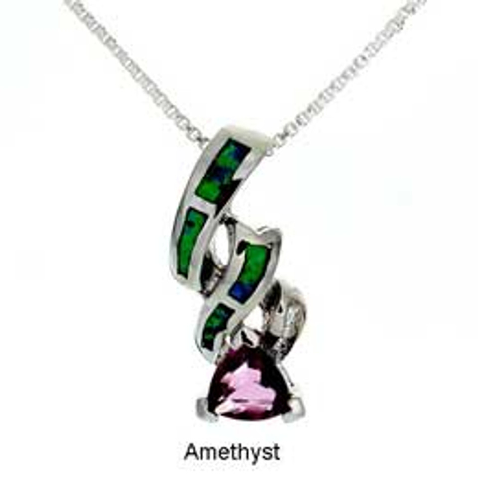 "Radiance" Tachyon Pendant with Opal and CZ Accents Set in Silver