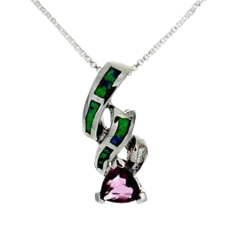 "Radiance" Tachyon Pendant with Opal and CZ Accents Set in Silver