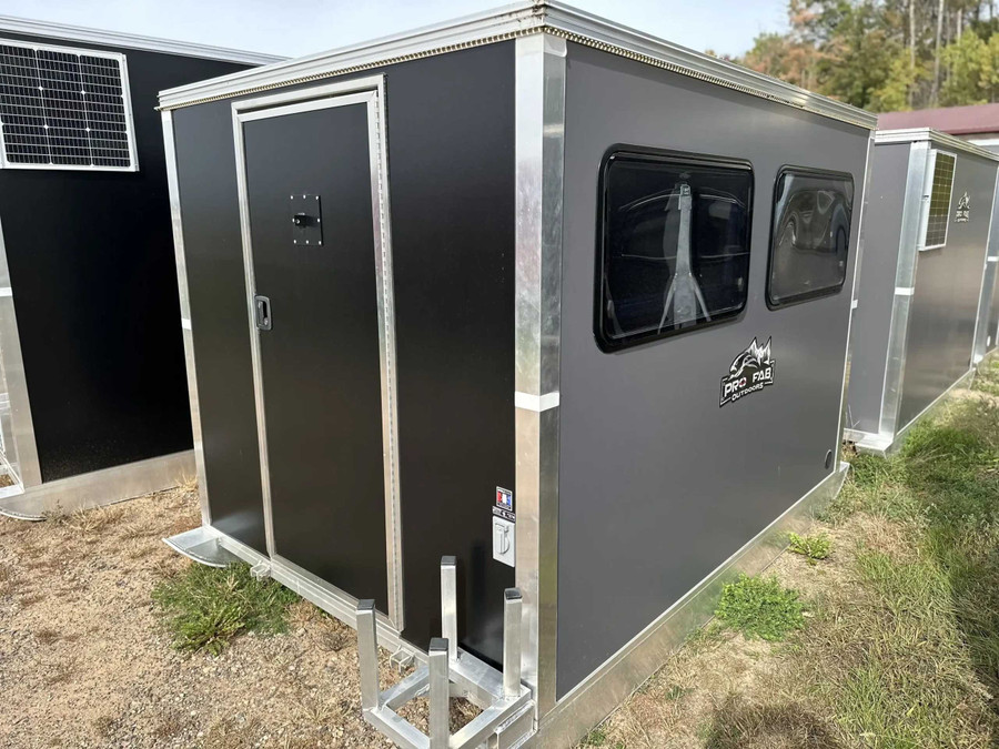 6' x 8' Shortened Height Two Door, Three Window Skid House Pro Fab Outdoors