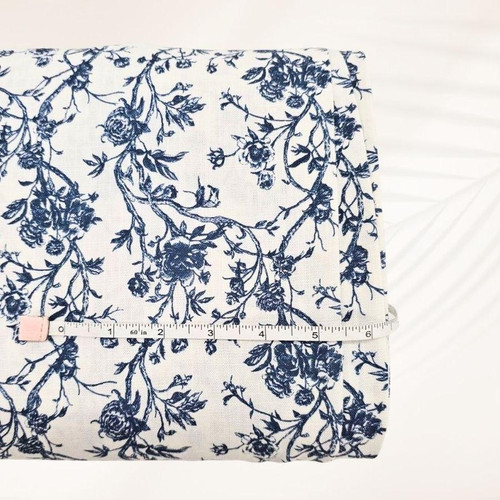 Dark Teal Rayon Linen Print (sold by half yards)