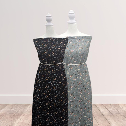 Dark Navy Fine Line Print Fabric (sold by half yards)