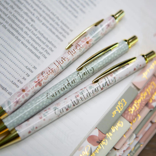 Pink Floral Pens