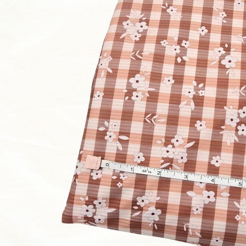 2-Plaid Poly Rib Knit Fabric (sold by half yards)
