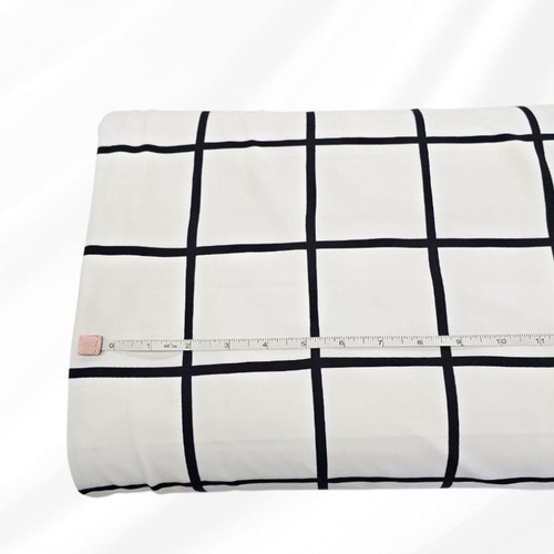 Black Lines Athletic Knit Fabric (sold by half yards)
