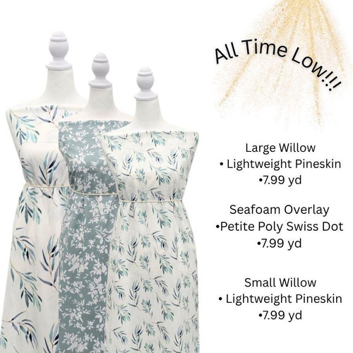 Large Wispy Willow Eucalyptus Lightweight Pineskin Fabric (sold by a half yards)