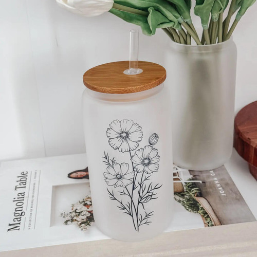 Cosmo Florals Glass Cup