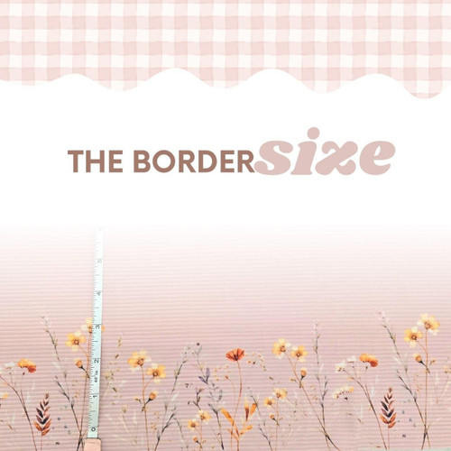 Wildflower Blush Border Poly Rib Knit Fabric (sold by half yards)