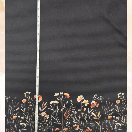 Fall Border 1 Poly Rib Knit Fabric (sold by half yards)