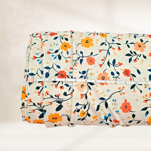 Floral Stack-Up Citrus Missonia Knit Fabric (sold by half yards)