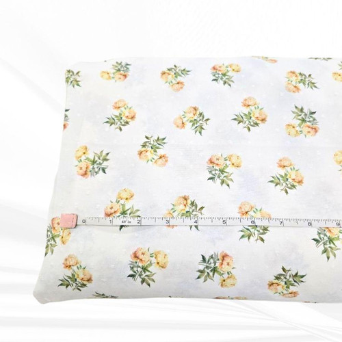Beth's Exclusive Summer Roses On White Mini Poly Swiss Dot (sold by half yards)