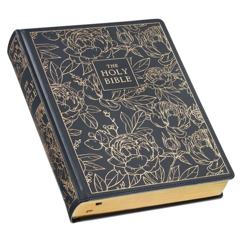 KJV Notetaking Bible Navy W/ Gold Floral