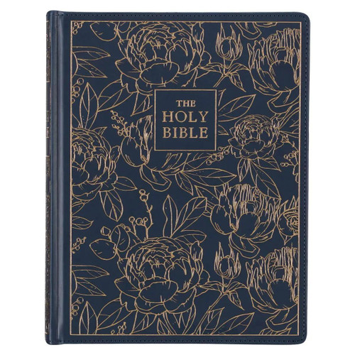 KJV Notetaking Bible Navy W/ Gold Floral