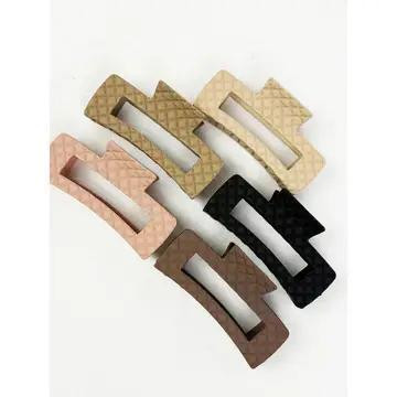 Embossed Rectangle Hair Claw Clips