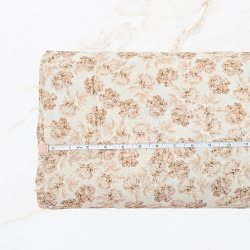 Toasted Peony on Linen/Viscose Fabric (sold by half yards)