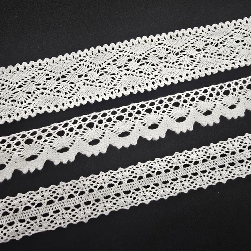 1" White Crochet Scalloped Lace (sold by half yards)