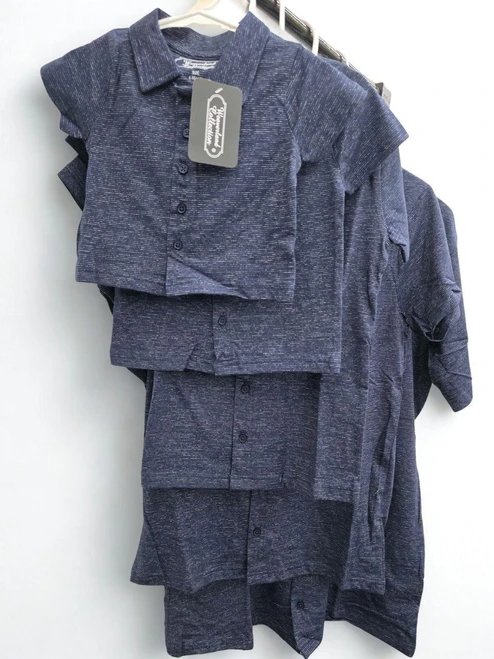 Navy Poly Cotton Knit Shirts