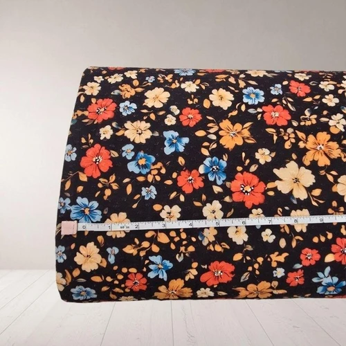 Ditsy Vintage Floral (38) Knit Swiss Dot Fabric (sold by half yards)