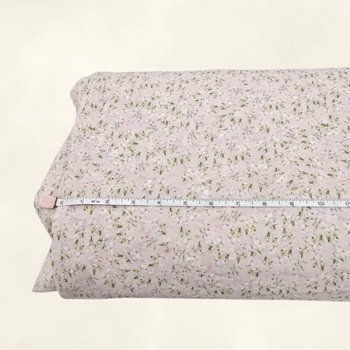 Pink Flower P Round Poly Swiss Dot Fabric (sold by half yards)