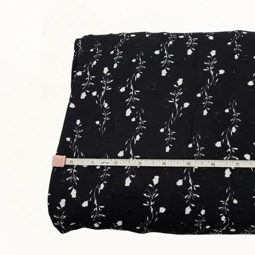 Rose Sprig B Round Poly Swiss Dot Fabric (sold by half yards)