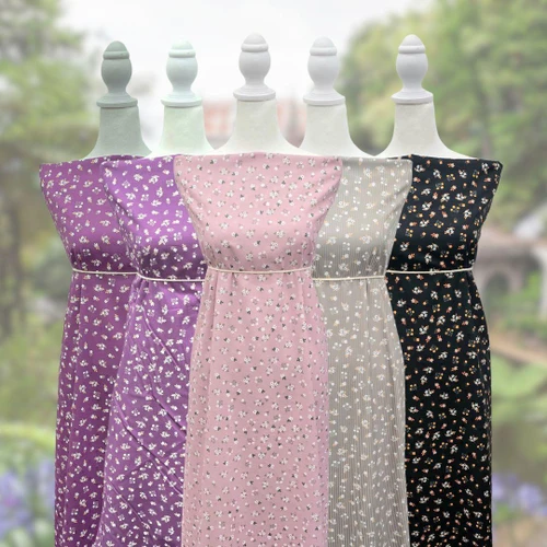 Ditsy Daisy N Round Poly Swiss Dot Fabric (sold by half yards)