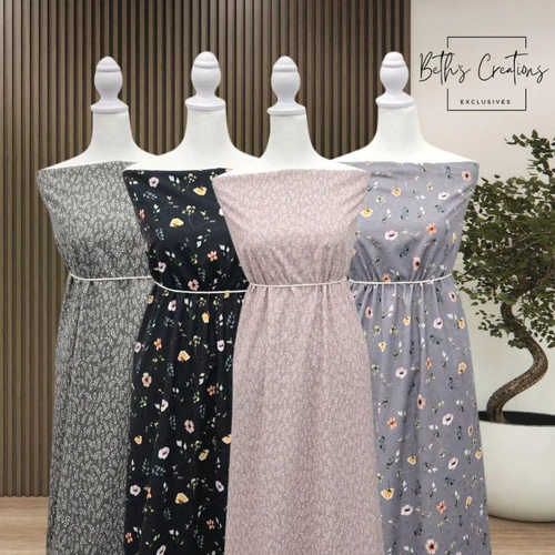 Wild Florals Round Poly Swiss Dot Fabric (sold by half yards)