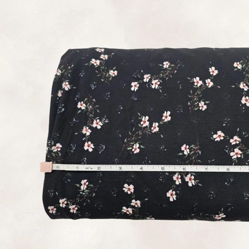 Pink Leaf B Poly Swiss Dot Fabric (sold by half yards)